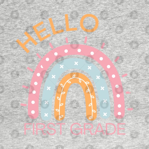 Hello First Grade Boho Rainbow Back to School by MalibuSun